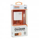 Wholesale 2in1 Wall 20W PD Fast Power Delivery Charger with 3FT USB-C to IP Lighting Cable for iPhone, iDevice (Wall - White)